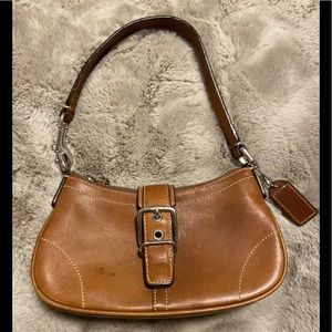 Coach Tan / Brown Leather Shoulder Bag Purse